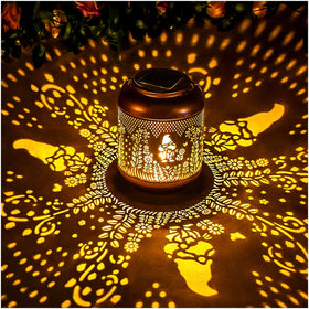 EZTZEN gnomes solar lantern front view glowing softly for warm evenings.