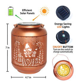 EZTZEN gnomes solar lantern waterproof IP65 withstands rain.