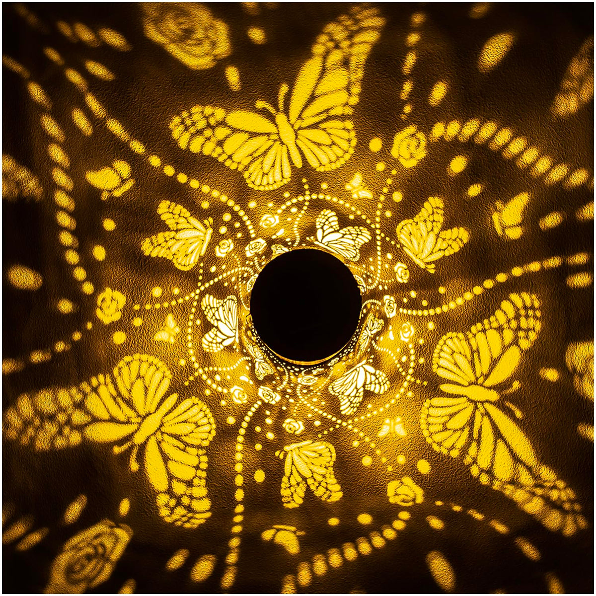 EZTZEN butterfly pattern garden lantern illuminates pathways with decorative glow
