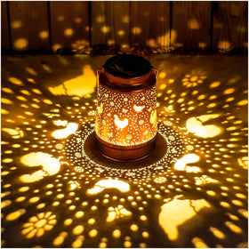 EZTZEN chicken solar lantern pattern projection for cozy garden nights.