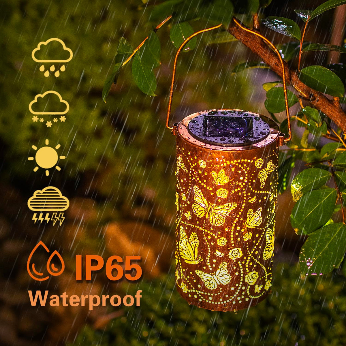 EZTZEN IP65 waterproof lantern withstands rain and snow