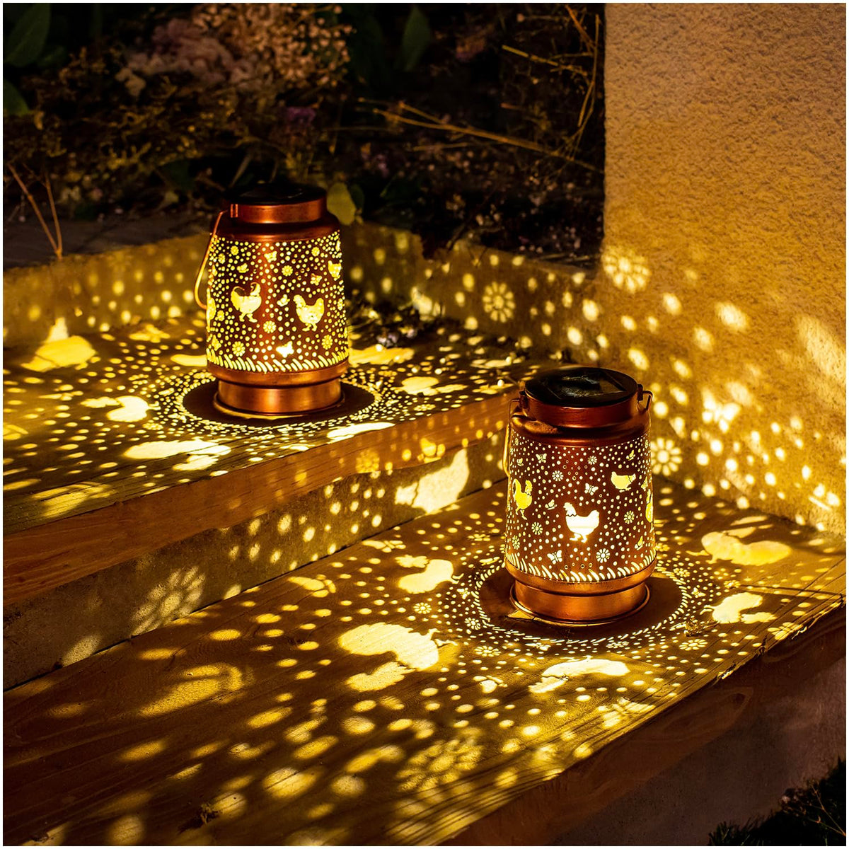 EZTZEN metal decorative lantern for outdoor pathways and yard accents.