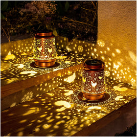 EZTZEN metal decorative lantern for outdoor pathways and yard accents.