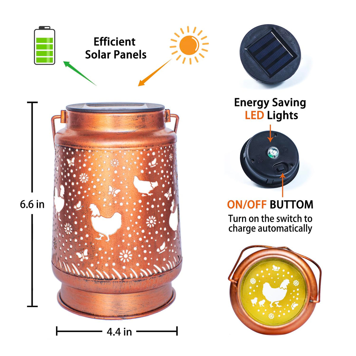 EZTZEN lantern glows softly on patios and balconies at night.
