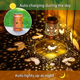 EZTZEN waterproof IP65 lantern withstands rain for year round outdoor décor.