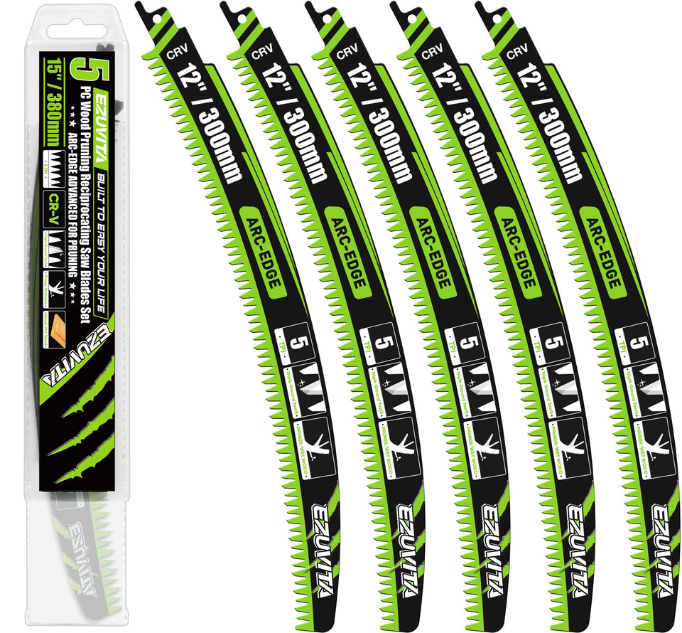 EZUVITA 12-inch arc curved blade set for smoother wood cutting and pruning.