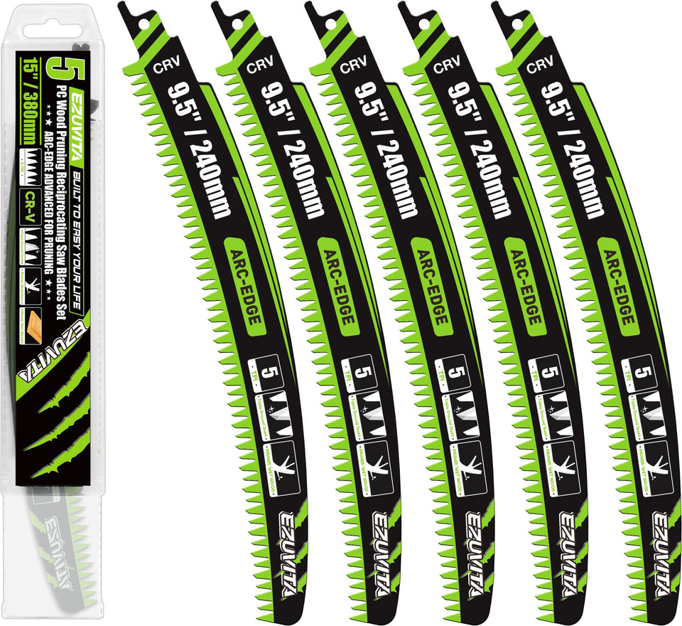 EZUVITA 9.5-inch arc-curved blade for deeper cuts and trimming precision