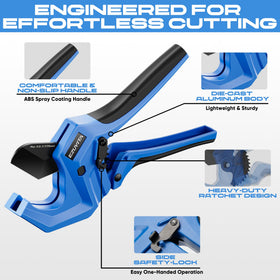 Safety lock on EZUVITA Ratchet Pipe Cutter for secure storage