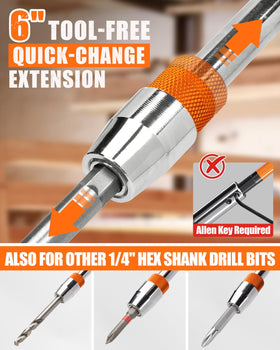 EZUVITA 1/4-inch hex shank with R-Groove improves bit retention during drilling