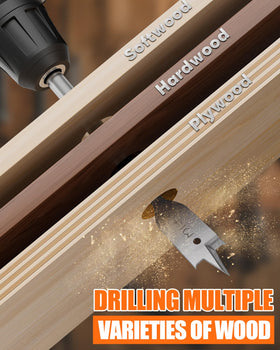 EZUVITA spade bit in action on wood shows smooth, accurate drilling