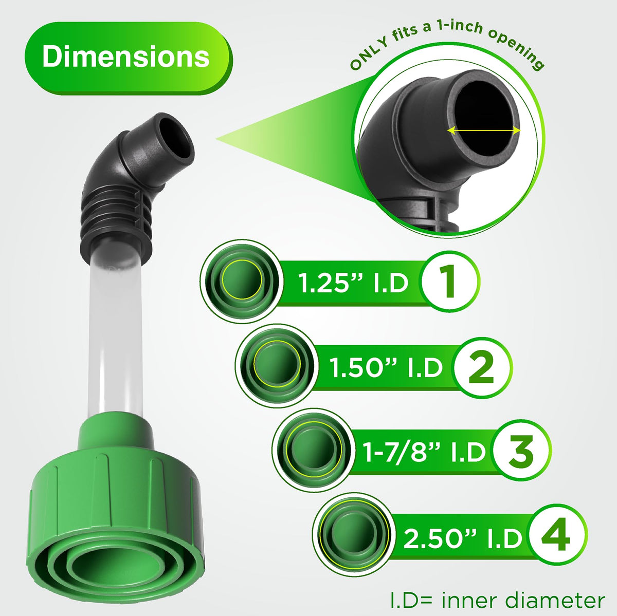 EZVAC 1-inch elbow opening ensures precise fits for compatible drain lines.