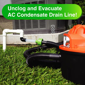 EZVAC ribbed grip elbow provides secure handling during maintenance.