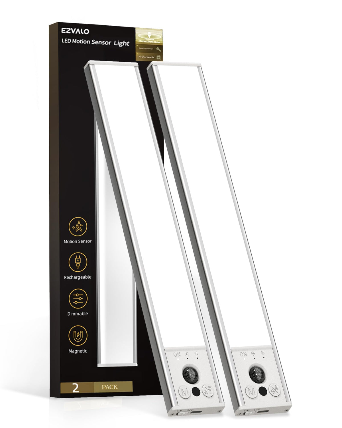 EZVALO 10-inch under-cabinet light with motion sensor for hands-free illumination.