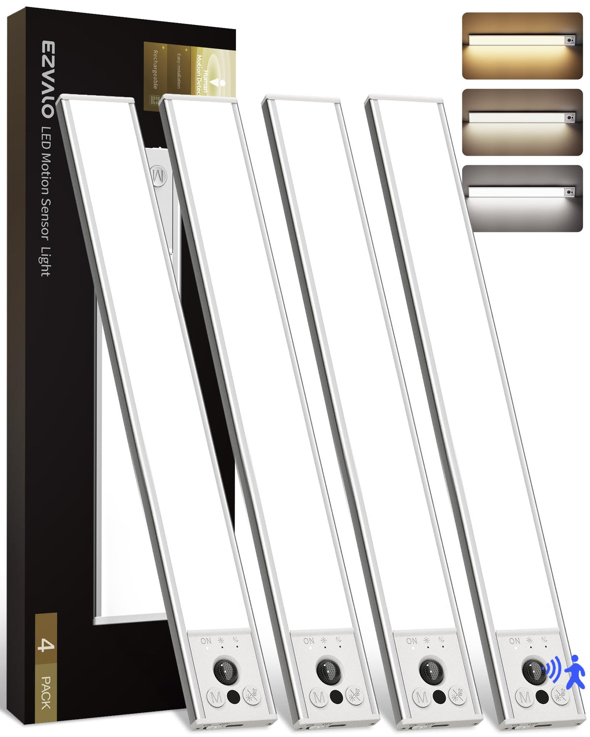 EZVALO 16.5-inch under-cabinet light with magnetic mount for hands-free kitchen lighting.