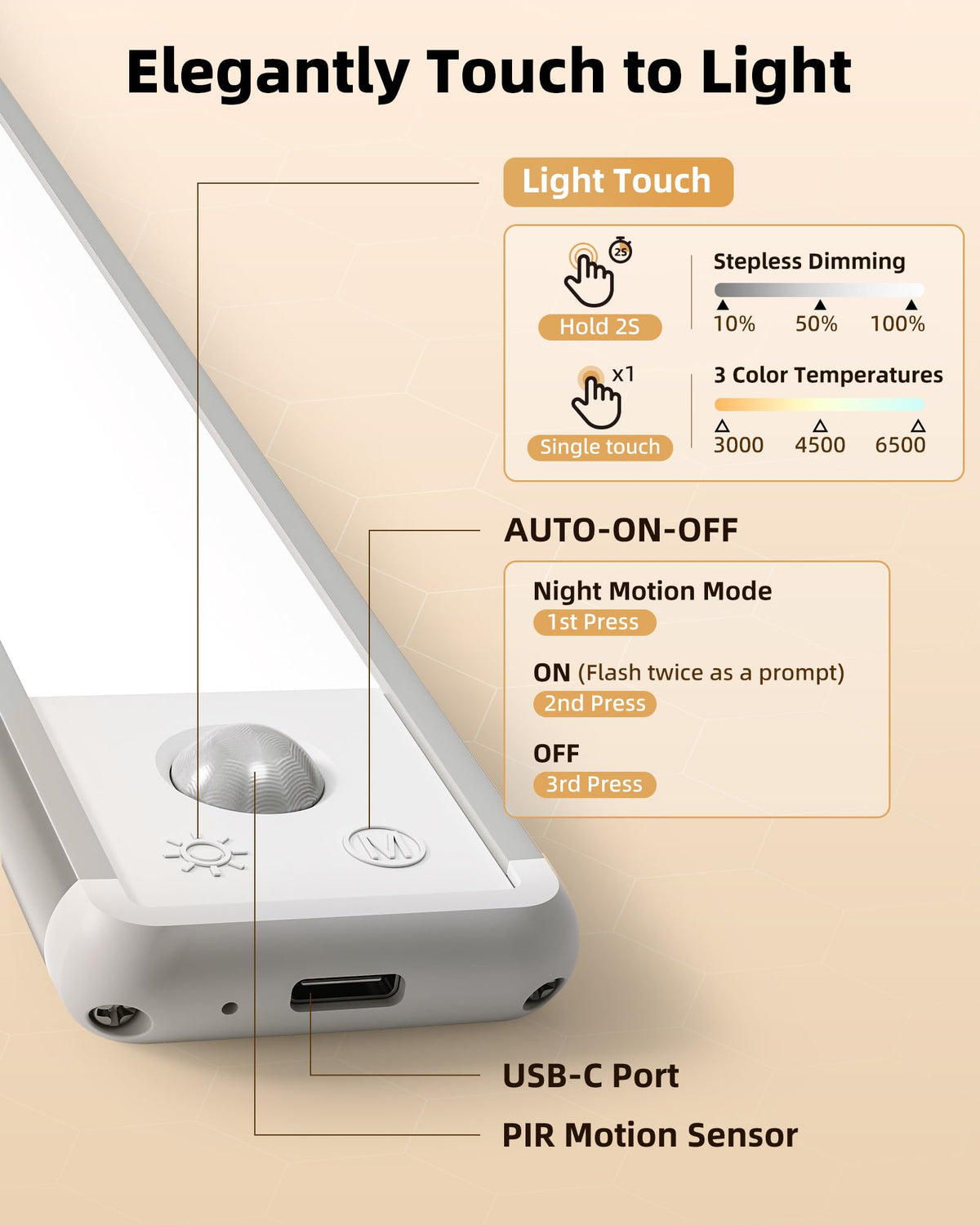 EZVALO three color temperatures for versatile ambience