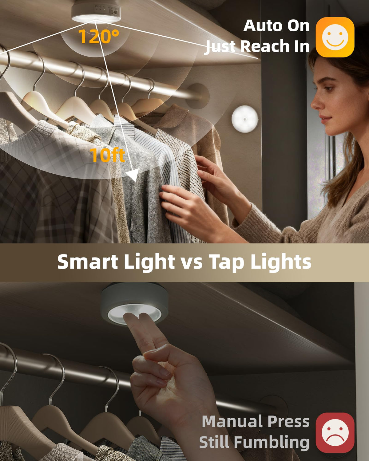 EZVALO puck light displaying 3000K, 4500K, and 6500K color options.