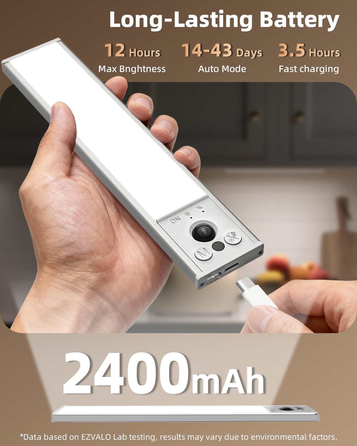 EZVALO three-color-temp lighting with dimming options