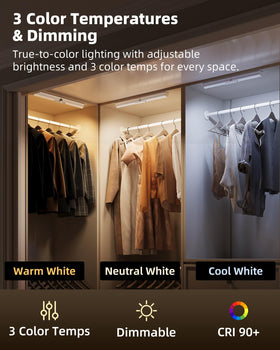EZVALO 3600mAh battery powers long-lasting closet lighting.