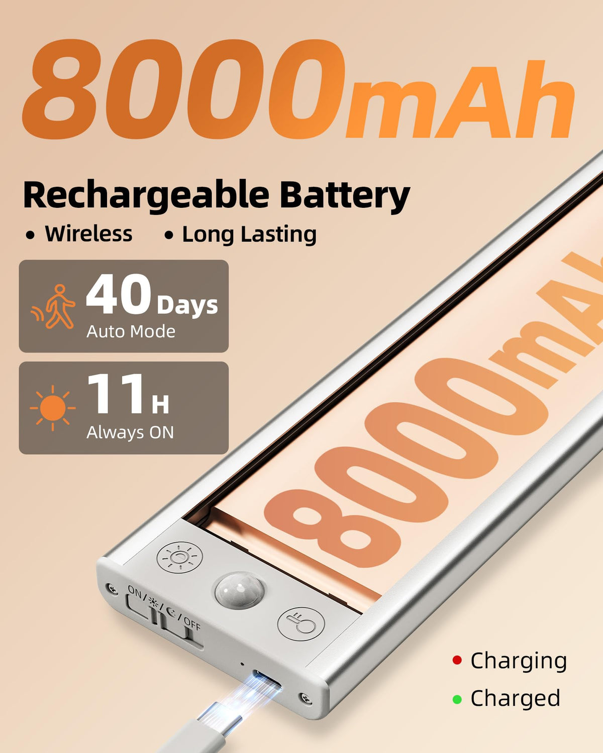 EZVALO adjustable color temperatures from 3000K to 6000K for mood.