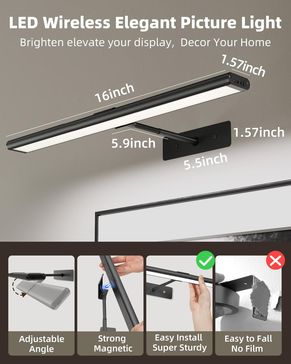 EZVALO 4800mAh battery powering cordless light for extended use.