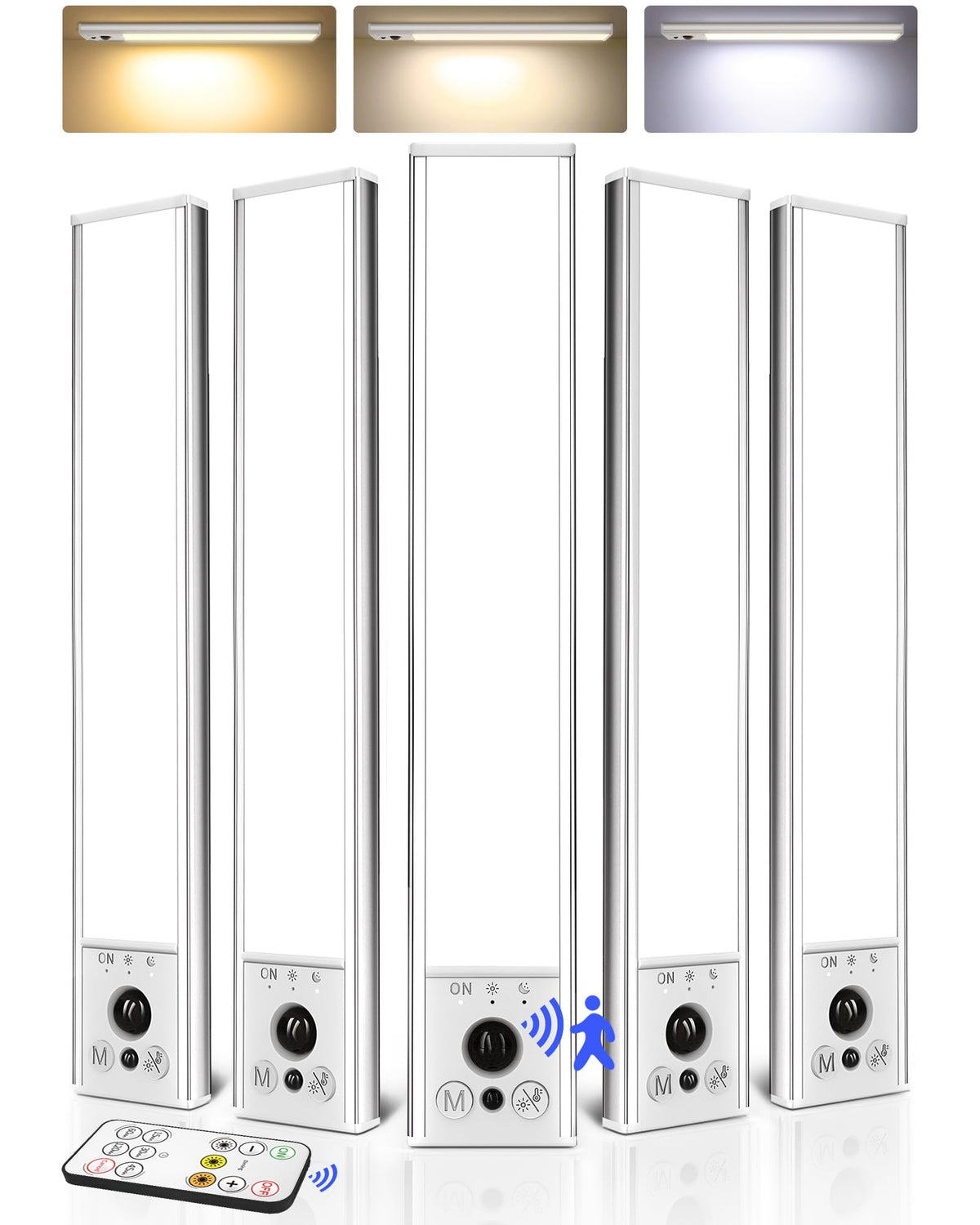 EZVALO 5-pack under-cabinet lighting with magnetic mounting for quick, tool-free installation.