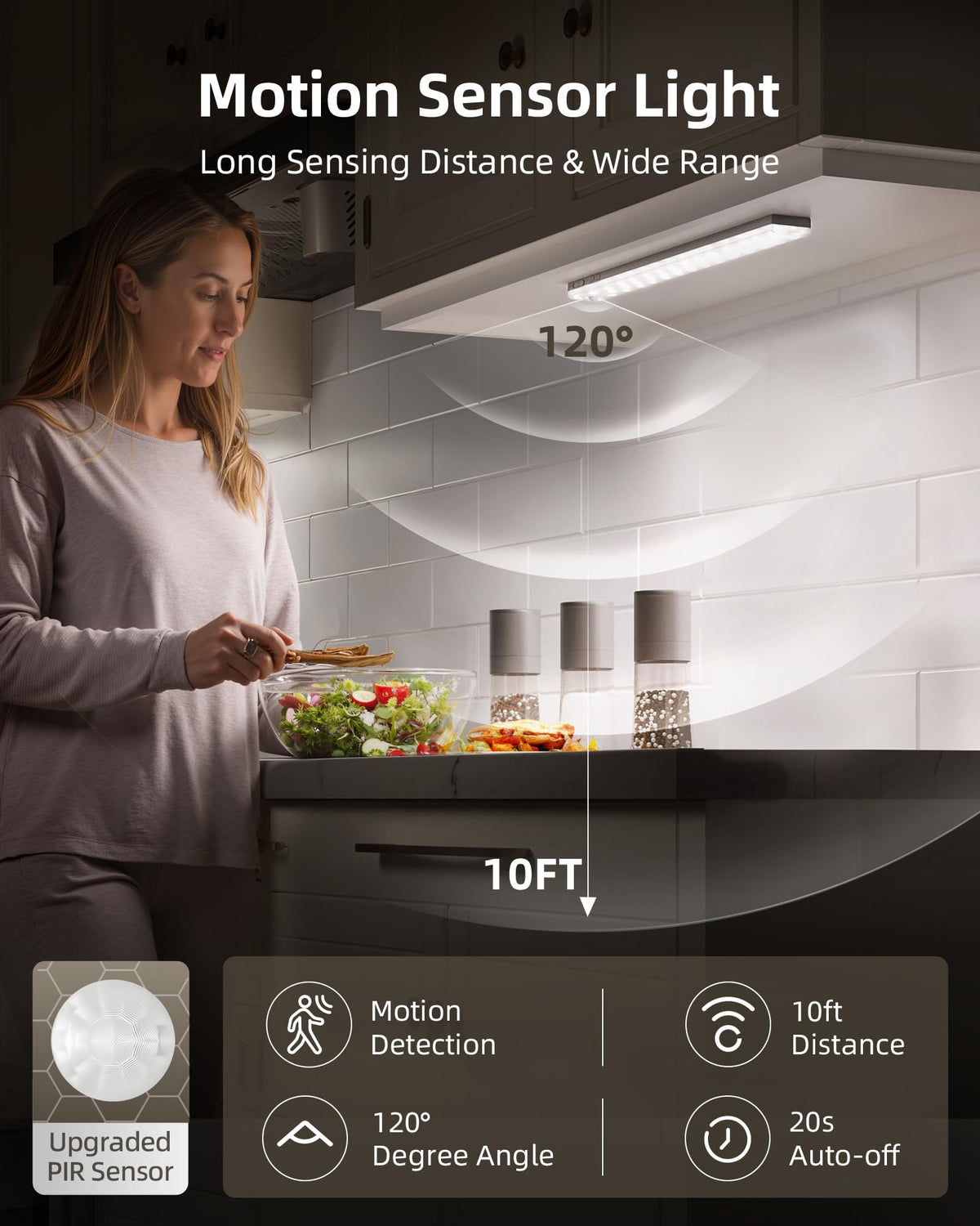 EZVALO 62 LEDs kitchen lighting for bright, even illumination