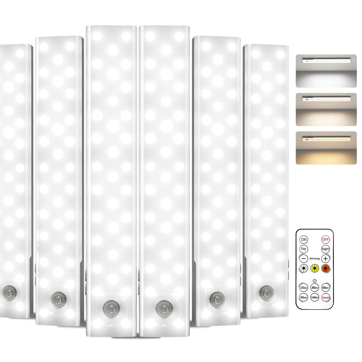EZVALO 6-pack under cabinet lighting with magnetic mount for easy placement