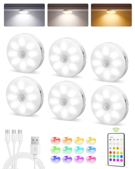 EZVALO 6-pack under cabinet lights with remote for effortless brightness control.