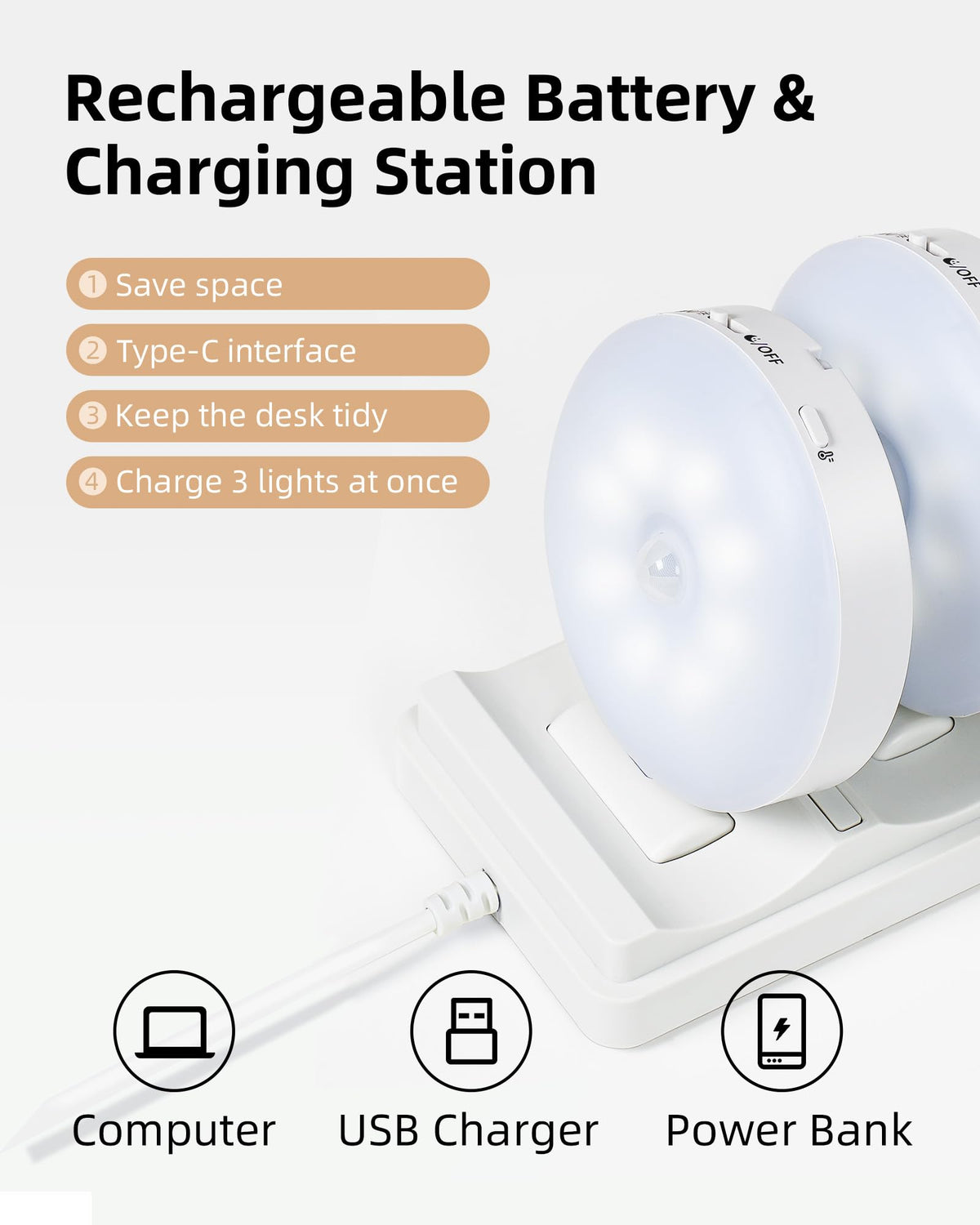 EZVALO always-on puck light provides steady illumination for displays