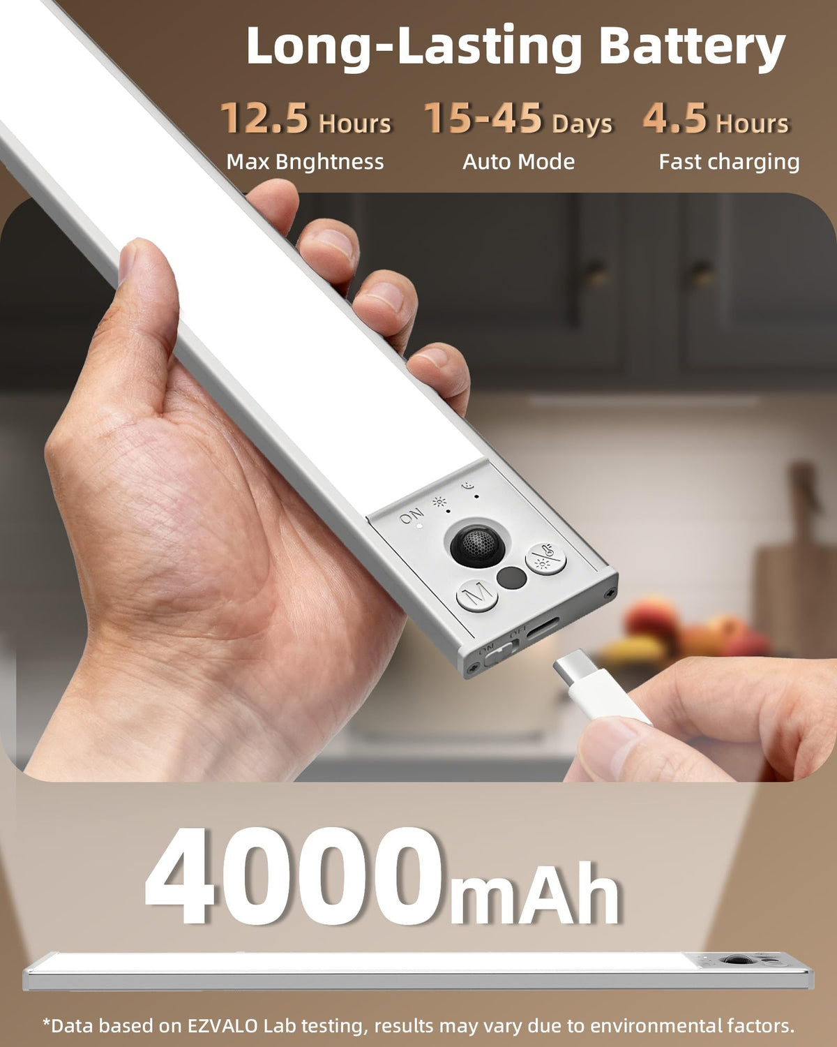 Three-color temps and dimmable brightness for customized ambience.