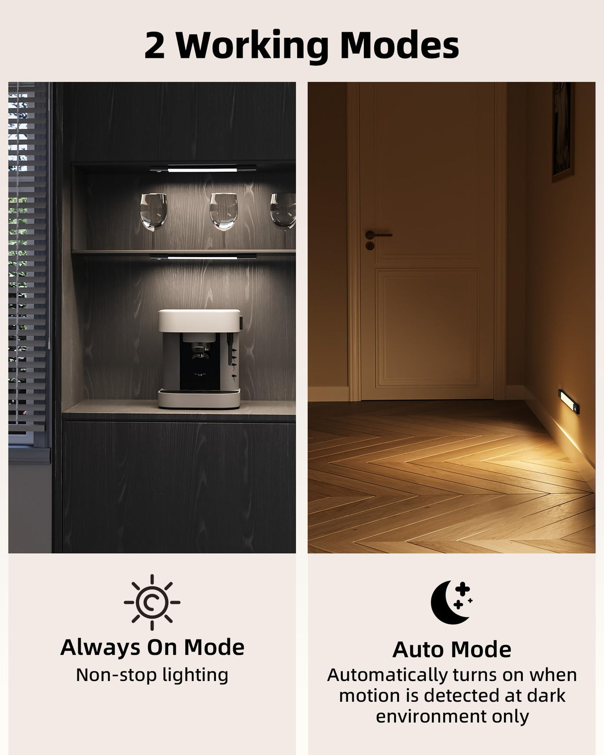 EZVALO dimmable light showing three color temperatures for versatile use.