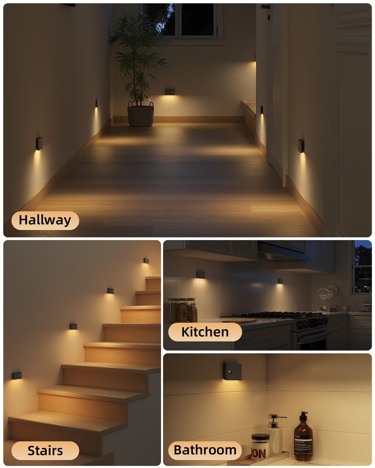 EZVALO downward lighting pattern safely lights the stair path.