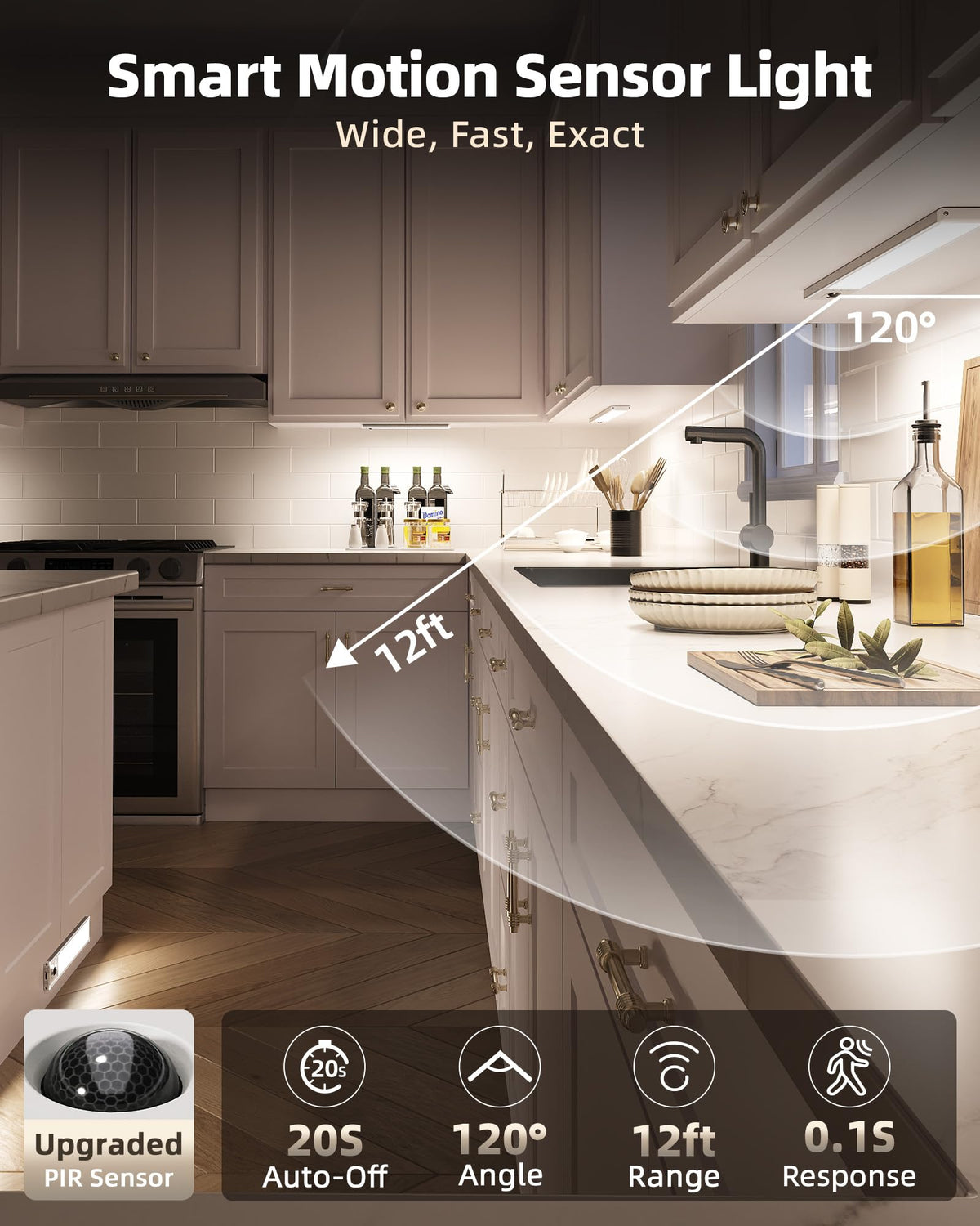 EZVALO 6500K cool-white kitchen light delivers bright task lighting