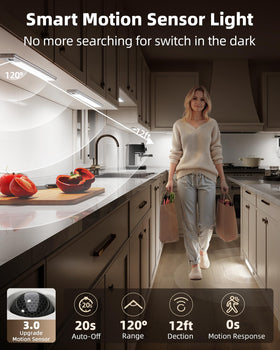 EZVALO dimmable kitchen light demonstrates color-temp options: warm, natural, cool.