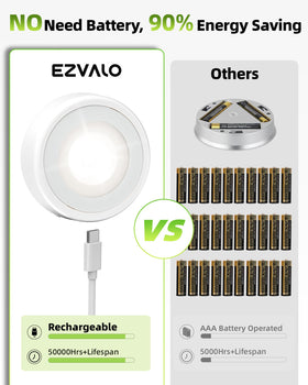 EZVALO puck light with timer settings for flexible use.