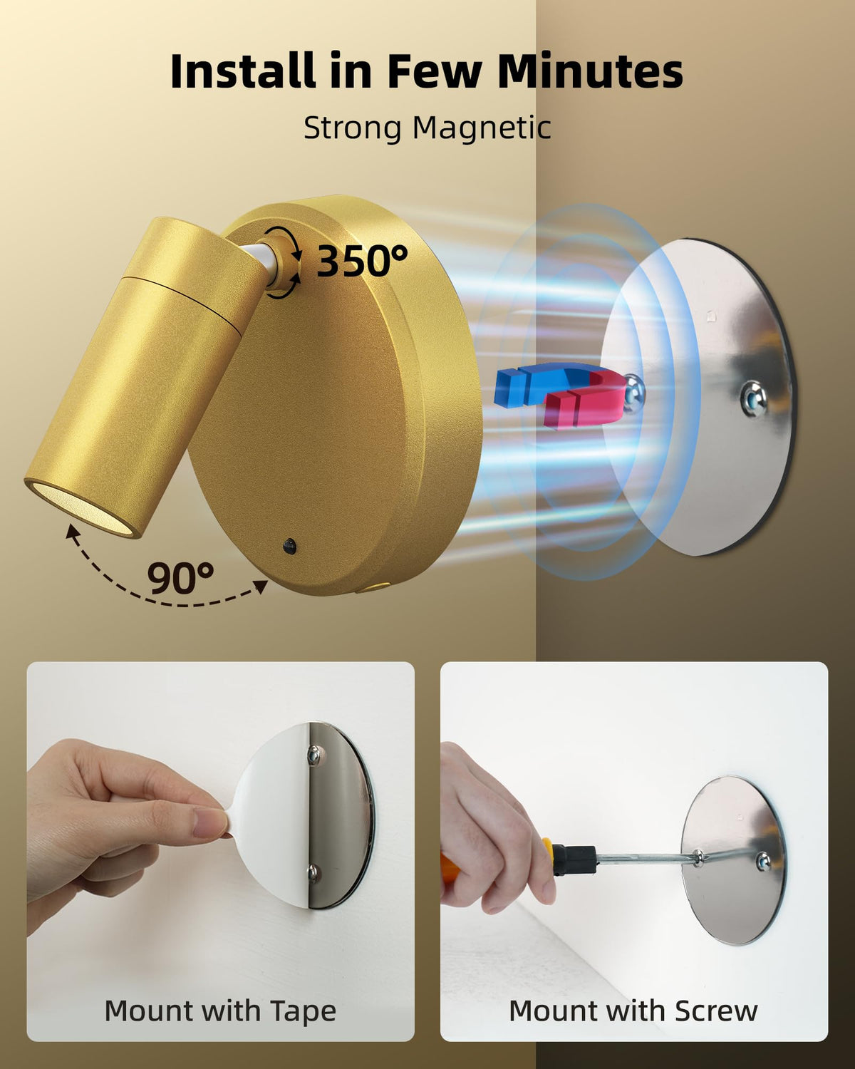 EZVALO compact spotlight tilts and rotates for precise aim.