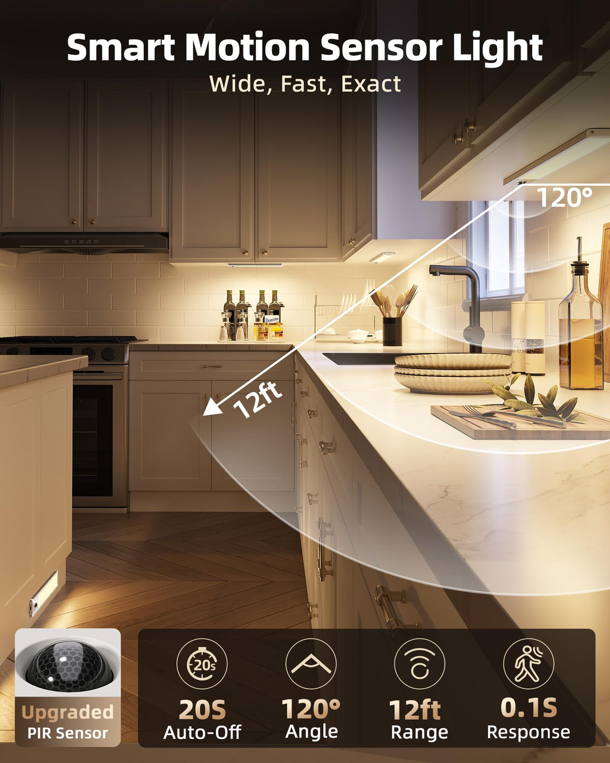 EZVALO motion-sensing lights ideal for kitchen and pantry