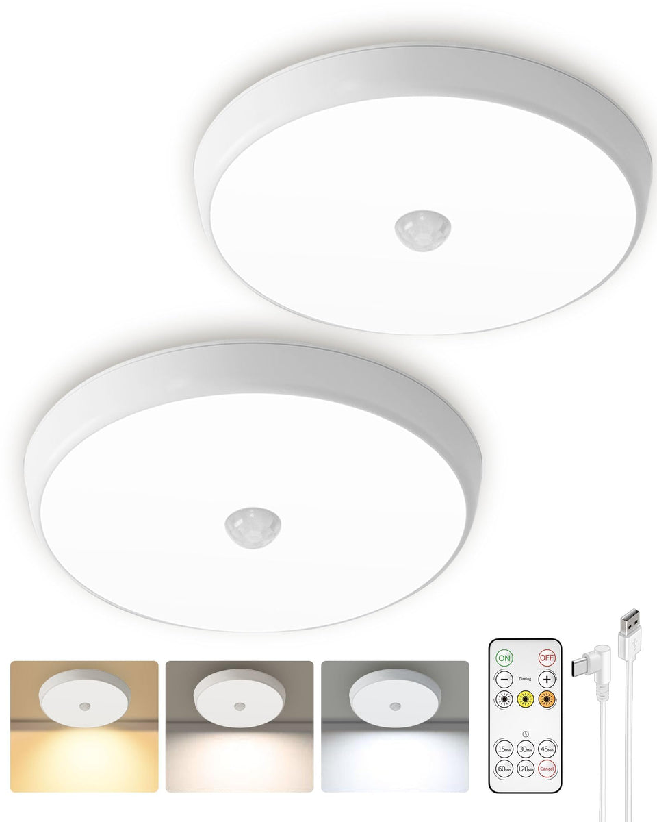 EZVALO motion sensor light indoor 2-pack provides wireless illumination for hallways and closets.