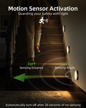 EZVALO motion sensor puck light detects movement for hands-free convenience