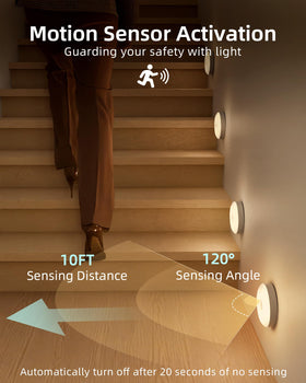EZVALO motion sensor puck light activates on approach for hands-free use