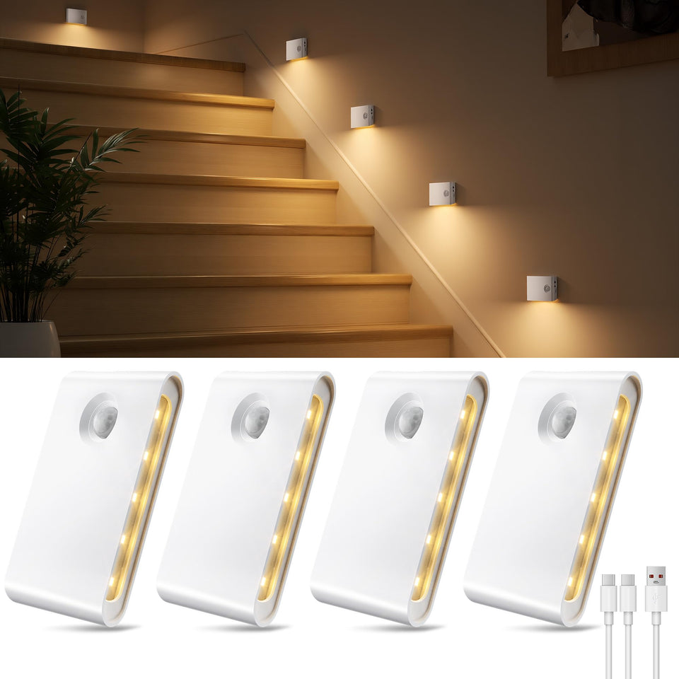 EZVALO motion sensor stair light in hallway setup for safe nighttime navigation.