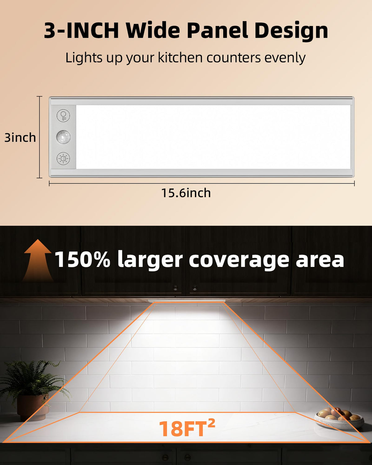 EZVALO motion-sensor under-cabinet light activates with movement.