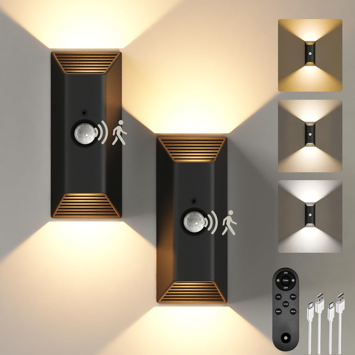 EZVALO motion-sensor wall light 2-pack illuminates hallways automatically