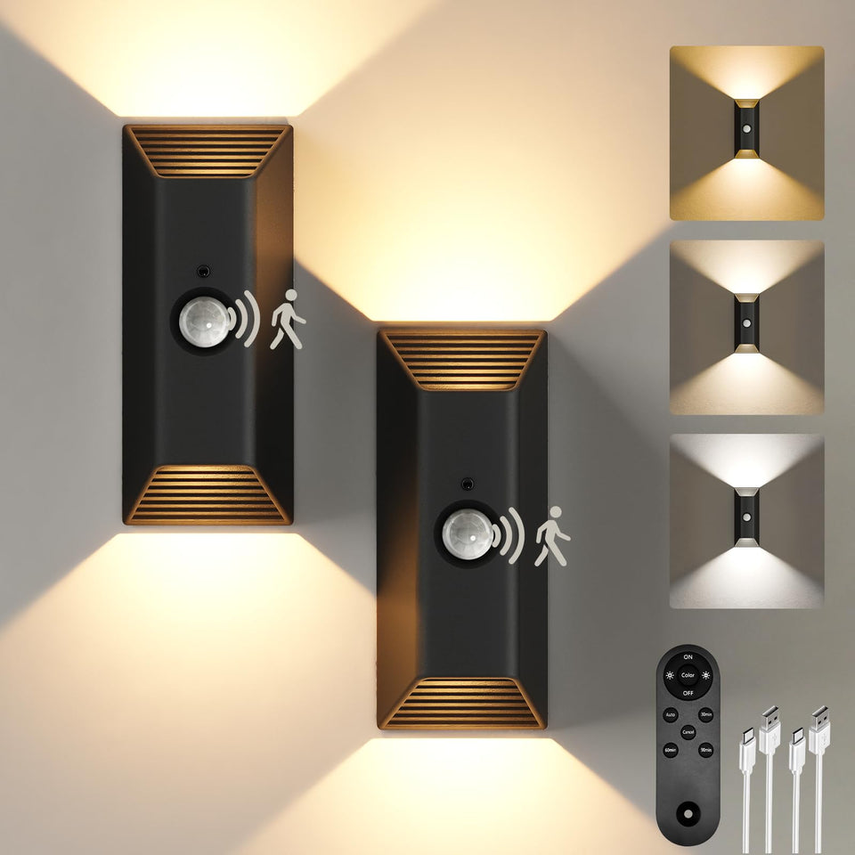 EZVALO motion-sensor wall light 2-pack illuminates hallways automatically
