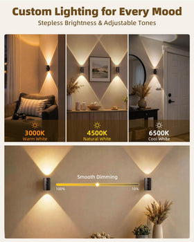 EZVALO wall light with detachable unit for quick USB-C charging.