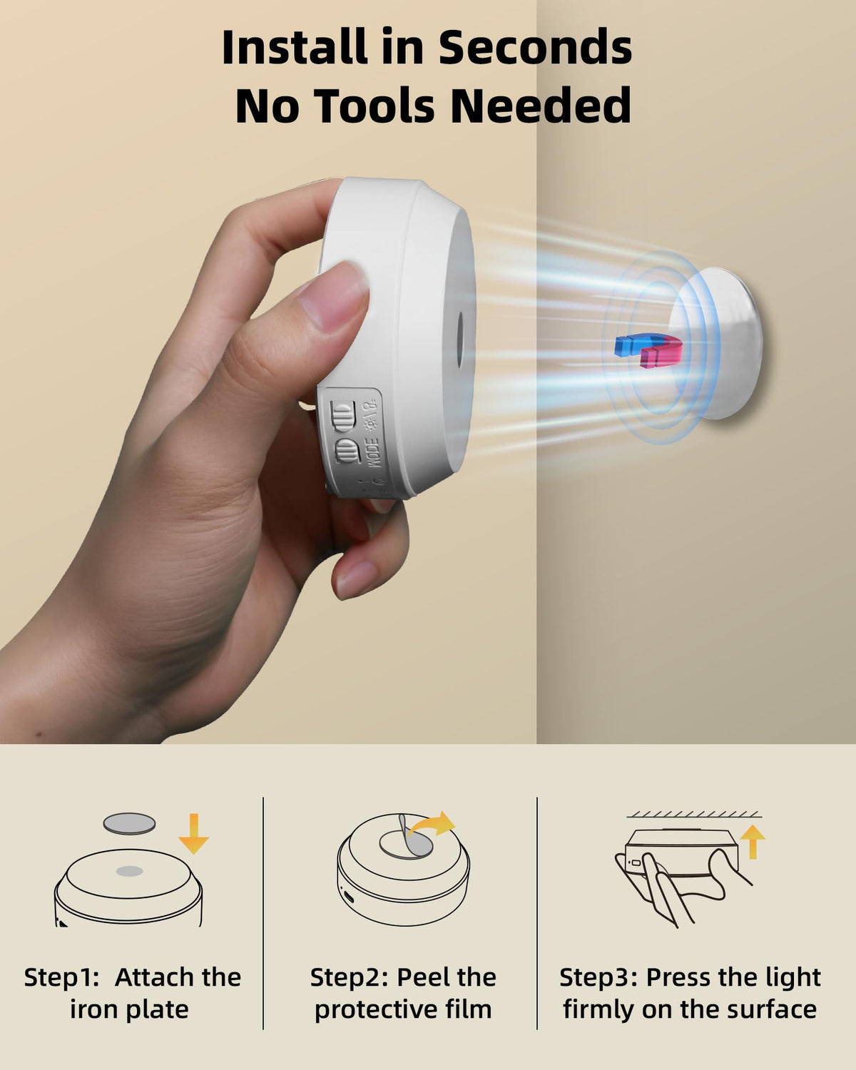 EZVALO night motion mode lights stairways safely at night.