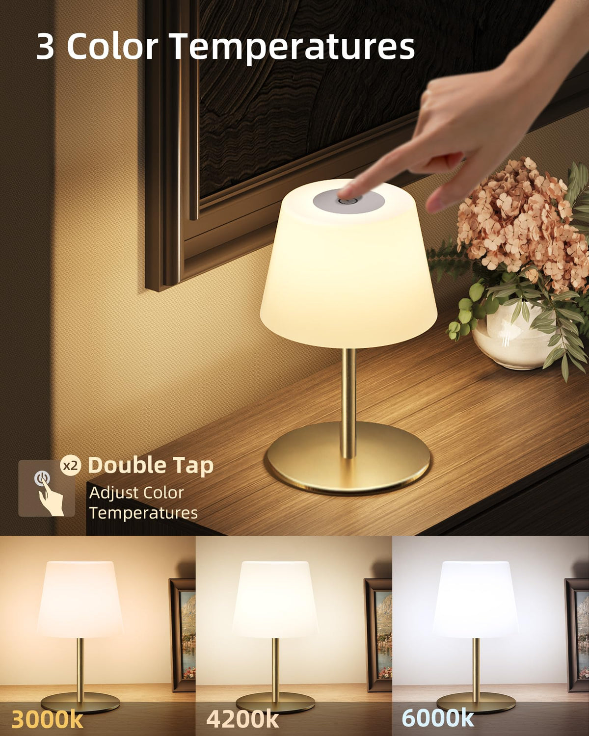 EZVALO lamp gold with IP65 weatherproofing for outdoor use.