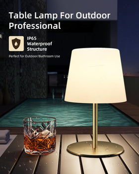 EZVALO outdoor lamp gold, dimmable touch control for cozy spaces.