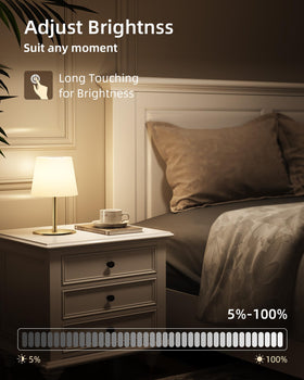 EZVALO lamp gold, battery-powered with 4500mAh for flexible placement.