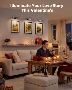 EZVALO picture light enhances art presentation in living spaces.